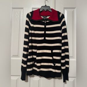 Ralph Lauren Jeans Company Black White Red Long Sleeve Sweater XL